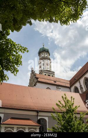 Augusta, Germania , la famosa chiesa di Evangelisch Saint Ulrich ad Augusta in Germania Foto Stock