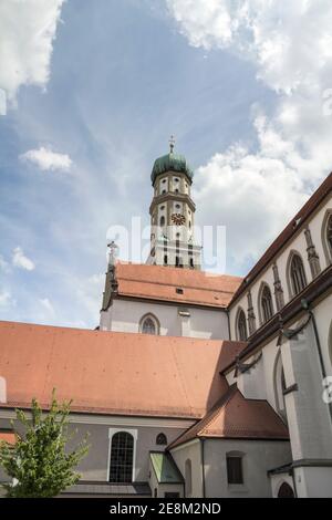 Augusta, Germania , la famosa chiesa di Evangelisch Saint Ulrich ad Augusta in Germania Foto Stock