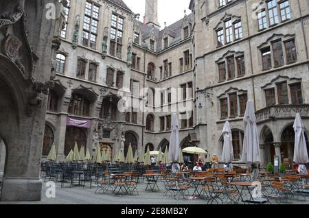 Interno di Marienplatz, Monaco, Germania Foto Stock