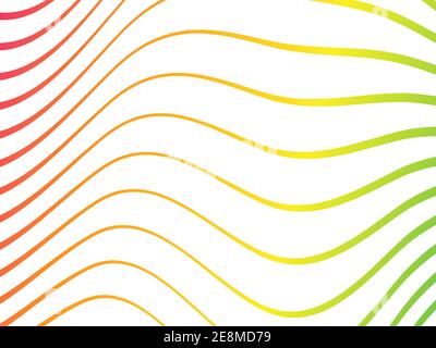 Immagine vettoriale astratta di linea di elementi colorati isolati su sfondo bianco. Striscia liscia o linea colorata ondulata curva. Illustrazione Vettoriale