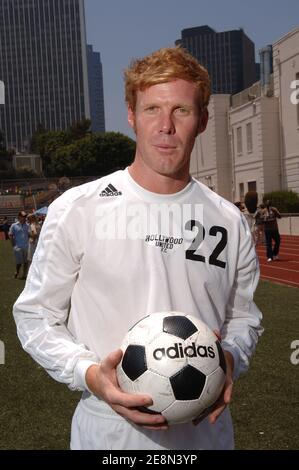 Alexi Lalas, responsabile della galassia di Los Angeles, partecipa al "Soccerer for Survivors", un ospite della partita di calcio dell'Hollywood United Football Club a beneficio del programma per le vittime della tortura, l'Hollywood United Youth Soccer Association. Los Angeles, CA, USA il 22 luglio 2007. Foto di Lionel Hahn/Cameleon/ABACAPRESS.COM Foto Stock