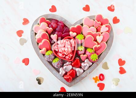 Dolci rosa per il giorno di San Valentino Foto Stock