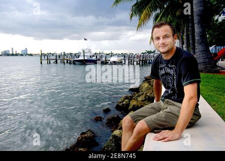 IL 31 luglio 2007, Jeremy Michalak, presentatore esclusivo di TV, trascorre la sua vacanza estiva a Miami Beach, Florida, USA. Foto di Olivier Douliery/ABACAPRESS.COM Foto Stock