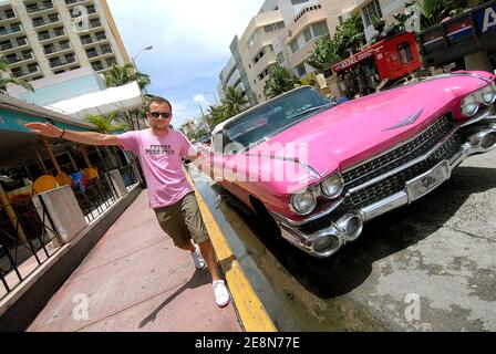 IL 31 luglio 2007, Jeremy Michalak, presentatore esclusivo di TV, trascorre la sua vacanza estiva a Miami Beach, Florida, USA. Foto di Olivier Douliery/ABACAPRESS.COM Foto Stock