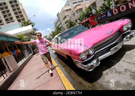 IL 31 luglio 2007, Jeremy Michalak, presentatore esclusivo di TV, trascorre la sua vacanza estiva a Miami Beach, Florida, USA. Foto di Olivier Douliery/ABACAPRESS.COM Foto Stock