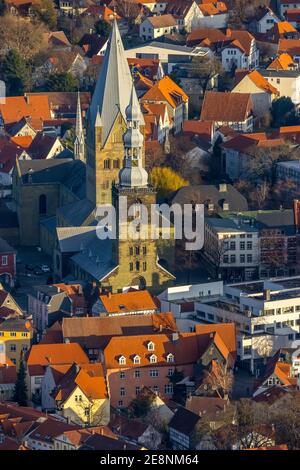 Luftbild, Innenstadtansicht, Altstadt, St. Petri Kirche Alde Kerke, St. Patrokli-Dom, Soest, Soester Börde, Nordrhein-Westfalen, Deutschland, Andachts Foto Stock