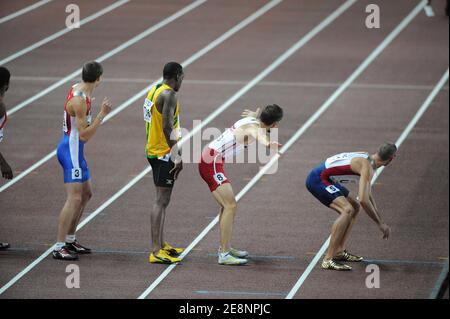 Atmosfera nella finale di relè DA 4 X 400 metri da uomo durante l'11° campionato mondiale di atletica IAAF "Osaka 2007" allo stadio Nagai di Osaka, Giappone, il 2 settembre 2007. Foto di Gouhier-Kempinaire/Cameleon/ABACAPRESS.COM Foto Stock