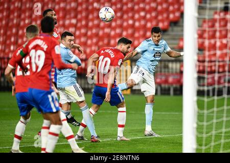 RC Celta de Vigo giocatore Jeison Murillo visto in azione durante la Liga Santander match tra Granada CF e RC Celta de Vigo allo stadio Nuevo Los Carmenes di Granada.(Punteggio finale: Granada CF 0:0 RC Celta de Vigo) Foto Stock