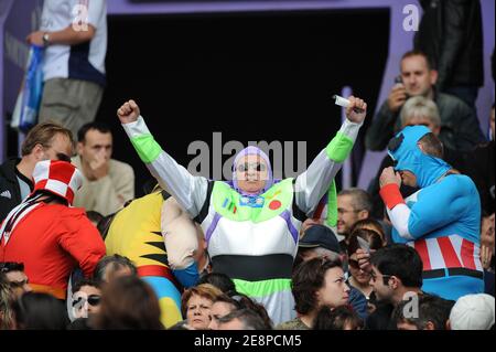 I fan di Rugby durante la Coppa del mondo di rugby IRB, Pool C, Nuova Zelanda vs Roumania allo stadio Municipale di Tolosa, Francia, il 29 settembre 2007. Foto di Nicolas Gouhier/Cameleon/ABACAPRESS.COM Foto Stock