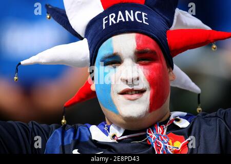 Fan della Francia durante la Coppa del mondo di rugby IRB 2007, Pool D, Francia contro Georgia allo Stade Velodrome di Marsiglia il 30 settembre 2007. Foto di Morton-Nebinger/Cameleon/ABACAPRESS.COM Foto Stock