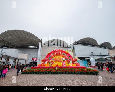 Macau, 26 GENNAIO 2012 - Vista esterna della posta di frontiera del Border Gate Foto Stock