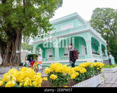 Macau, 27 GENNAIO 2012 - Vista nuvolosa del Museo delle Case di Taipa Foto Stock