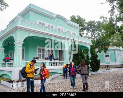 Macau, 27 GENNAIO 2012 - Vista nuvolosa del Museo delle Case di Taipa Foto Stock