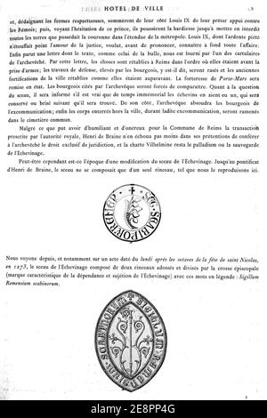 Monumenti storici di Reims Hôtel de ville 89035. Foto Stock