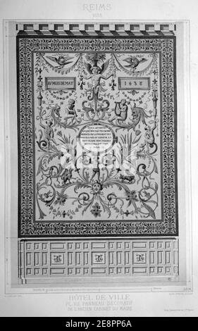 Monumenti storici di Reims Hôtel de ville 89046. Foto Stock