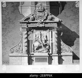 Monumenti storici di Reims Hôtel de ville 89043. Foto Stock