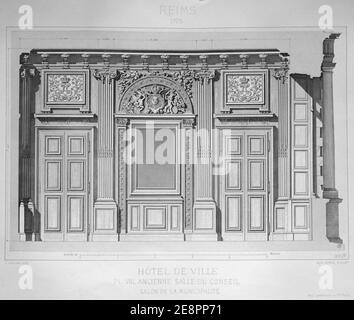 Monumenti storici di Reims Hôtel de ville 89047. Foto Stock