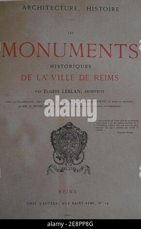 Monumenti storici di Reims Hôtel de ville 89510. Foto Stock