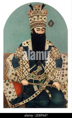 MIHR 'Ali, Iran, 1816 - Ritratto di Fath 'Ali Shah Foto Stock