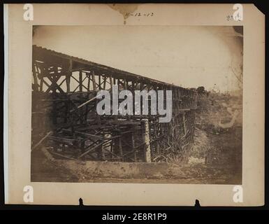 Ferrovia militare ponte attraverso il fiume Potomac, sul Fredericksburg Railroad Foto Stock