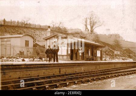 Stazione di Monkton Combe (cartolina). Foto Stock