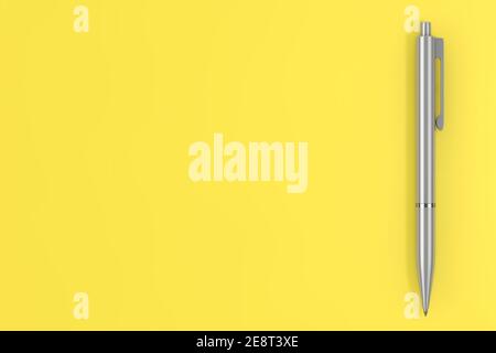 Anno di 2021 colori alla moda. Ultimate Gray Pen su uno sfondo giallo luminoso. Rendering 3d Foto Stock