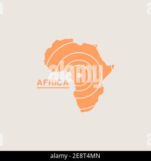 icona di disegno del logo africa illustrazione della mappa del simbolo vettoriale Illustrazione Vettoriale