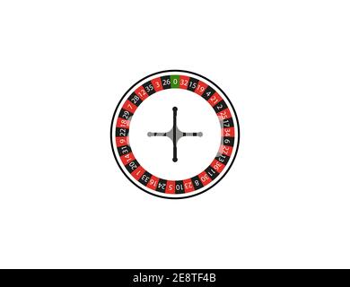 Illustrazione vettoriale, design piatto. Icona di rotazione della roulette del casinò Illustrazione Vettoriale