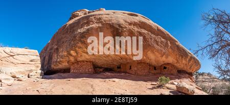 Casa sul fuoco rovina granaio in Mule Canyon, Cedar Mesa. In Bears Ears National Monument vicino a Monticello e Blanding Utah e Cedar Mesa Reservation Foto Stock