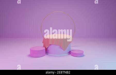 3D Render, Podium 3d per prodotti in background di visualizzazione vuoto Foto Stock