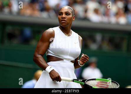 File photo datato 09-07-2019 di Serena Williams. Data di emissione: Lunedì 1 febbraio 2021. Foto Stock