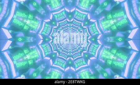 Colorful kaleidoscopic pattern 3d illustrazione sfondo Foto Stock