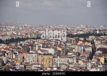 Una splendida vista panoramica della città di Istanbul dalla Torre Galata, Istanbul, Turchia Foto Stock