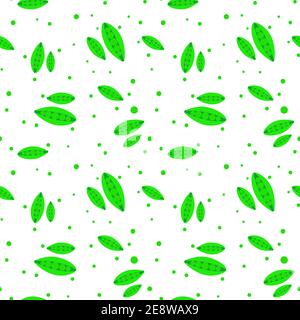 Sfondo senza cuciture con piselli verdi e succosi luminosi. Modello di ripetizione vettoriale dei piselli. Sfondo per il design. Illustrazione Vettoriale
