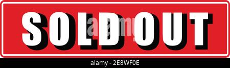 design grafico vettoriale del logo dell'icona esaurito Illustrazione Vettoriale