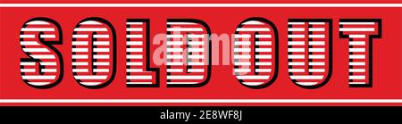 design grafico del logo dell'icona vettoriale esaurito Illustrazione Vettoriale