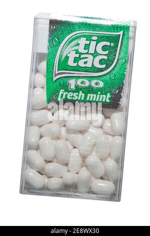 Confezione scatola di Tic TAC Fresn Mint Foto Stock