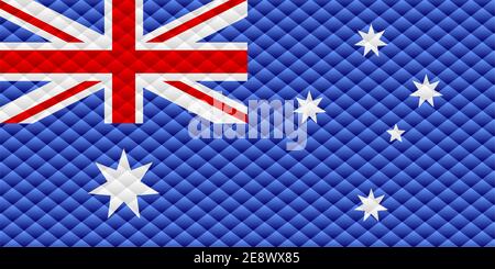 Bandiera a mosaico dell'Australia - Illustrazione, bandiera tridimensionale dell'Australia Illustrazione Vettoriale