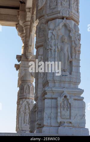 Birla Mandir, Jaipur, india è costruito con marmo bianco in 1988. Il Tempio Lakshmi Narayan è un tempio indù costruito dalla Fondazione B.M.Birla Foto Stock