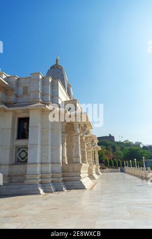 Birla Mandir, Jaipur, india è costruito con marmo bianco in 1988. Il Tempio Lakshmi Narayan è un tempio indù costruito dalla Fondazione B.M.Birla Foto Stock
