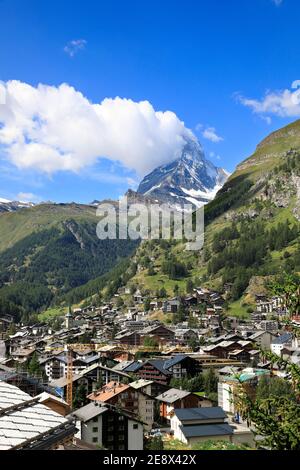 Zermatt e Monte Cervino nelle alpi svizzere, Svizzera 2020 Foto Stock