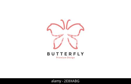 butterfly forma moderna simbolo di linea unica icona grafica vettoriale illustrazione del progetto Illustrazione Vettoriale