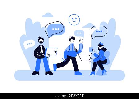 Risorse umane, assistenza ai dipendenti, supporto alla crescita professionale, Vector Illustrazione Vettoriale