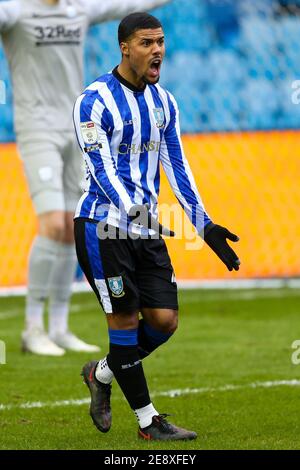 Elias Kachunga di Sheffield Wednesday durante la partita del campionato Sky Bet a Hillsborough, Sheffield. Data immagine: Sabato 30 gennaio 2021. Foto Stock