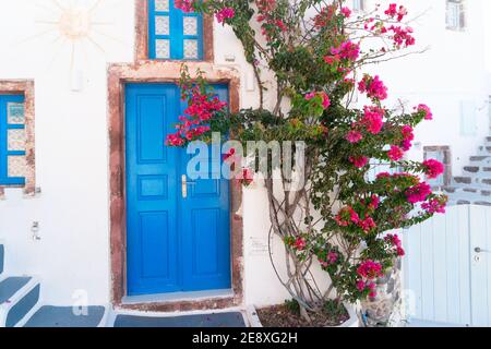 Bellissimi dettagli dell'isola di Santorini, Grecia Foto Stock