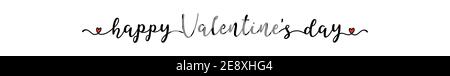 Citazione manoscritta di Happy Valentines Day come banner o logo. Caratteri per biglietti, poster, volantini, intestazione. Moderna iscrizione calligrafica come elemento di design Illustrazione Vettoriale