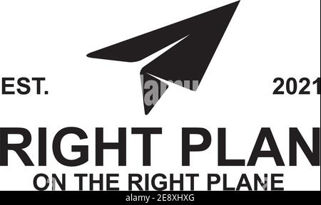 Modello vettoriale per il design del logo del piano in carta nera Illustrazione Vettoriale