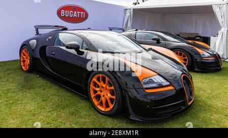 Bugatti Veyron EB 16.4 in mostra al Salon Privé Si è svolto a Blenheim Palace il 26 settembre 2020 Foto Stock