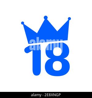 Diciottesimo compleanno corona numero Immagine e Vettoriale - Alamy