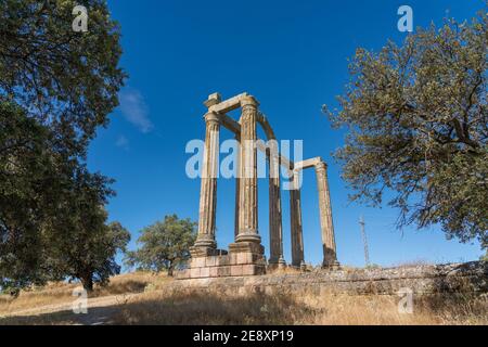 Rovine romane di Augustobriga, situato nella palude di Valdecanas, vicino al piccolo villaggio di Bohonal de Ibor a Caceres. Estremadura. Spagna Foto Stock